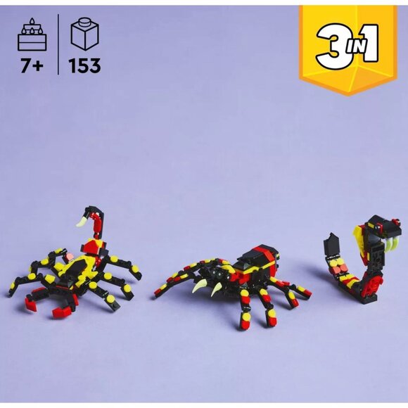 LEGO Creator 3 in 1 Surprising Spider Building Toy Scorpion Snake 31159 - Picture 2 of 7